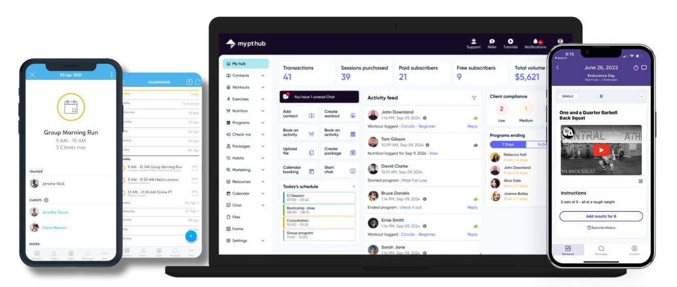 Devices with platforms for Online fitness coaching on the screens